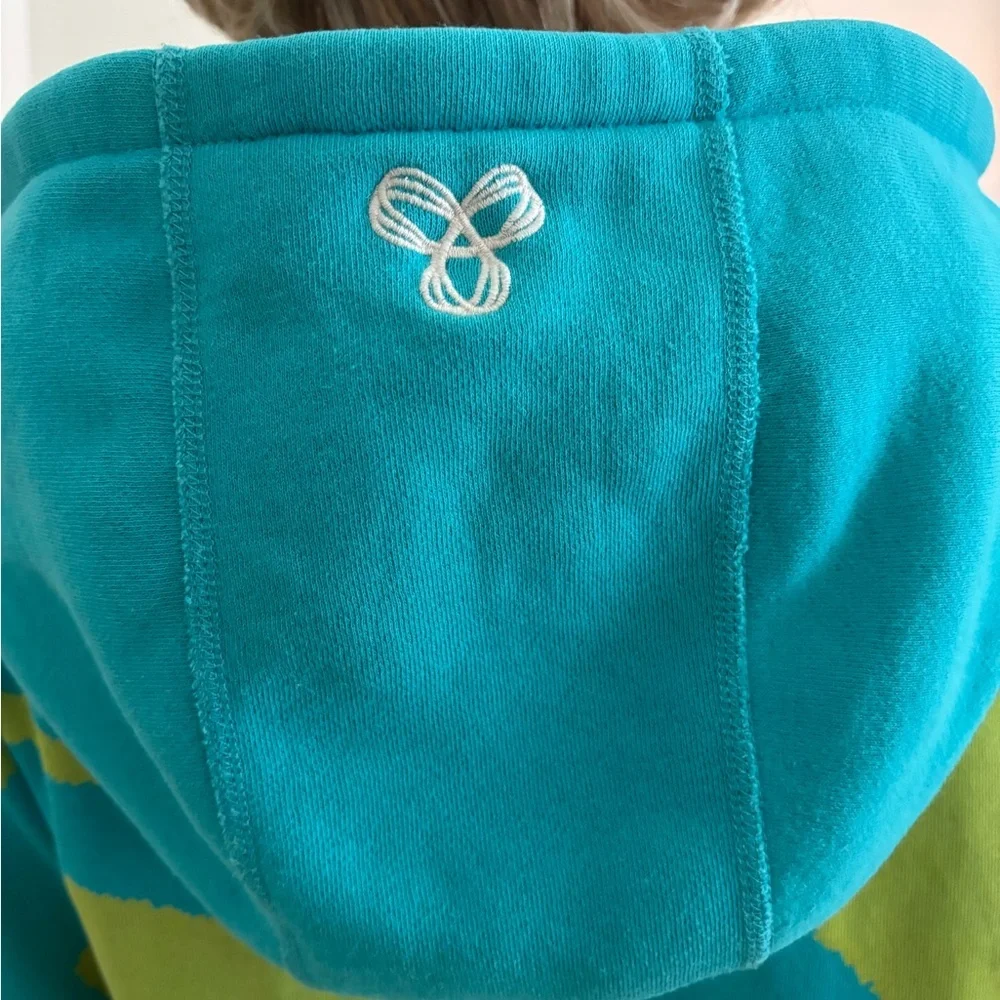 Vibrant Teal and Lime Green Hoodie - Picture 10 of 16